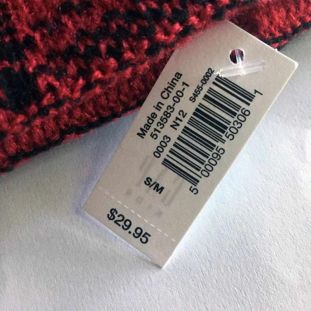Gap plaid pompom beanie S/M NWT